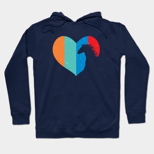 Love Horseback Riding: Cute Heart Horse Lover Horse Riding Gifts Hoodie